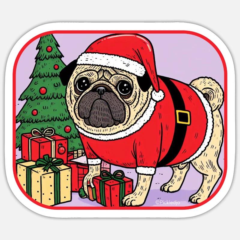 Carlin Noël - Sticker taille S (10 x 10 cm) - blanc mat