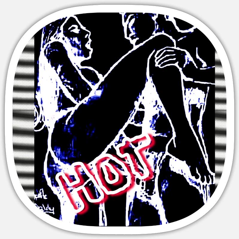 CHAUD (COUVERTURE/IMAGE) !! - Sticker taille S (10 x 10 cm) - blanc mat