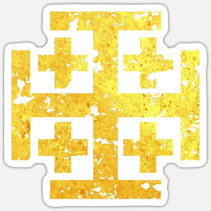 Croix - Sticker taille S (10 x 10 cm) - blanc mat