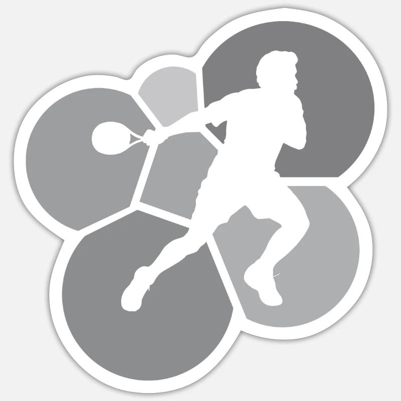 Squashschläger Squash Squashspieler - Sticker Größe S (10 x 10 cm) - Mattweiß