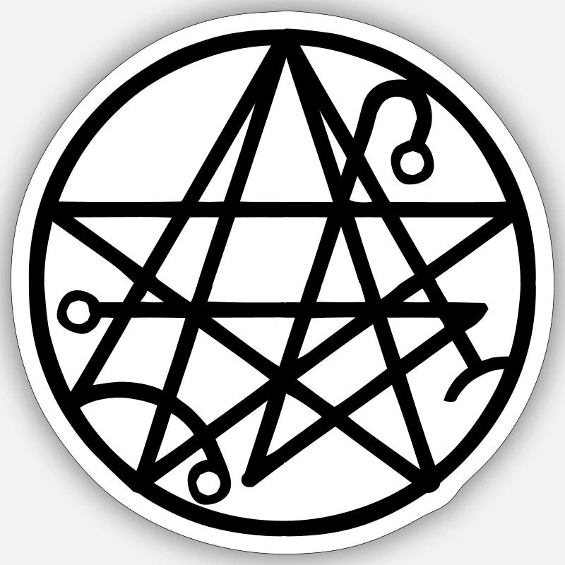 Necronomicon Stern - Sticker Größe S (10 x 10 cm) - Mattweiß