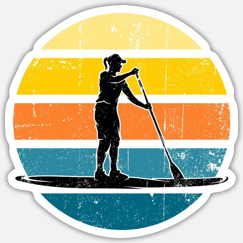 Sunset Paddleboard Silhouette Sticker size S (10 x 10 cm)