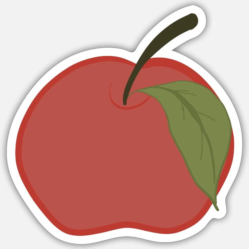 Lebendige Frische: Roter Apfel Design - Sticker Größe S (10 x 10 cm) - Mattweiß