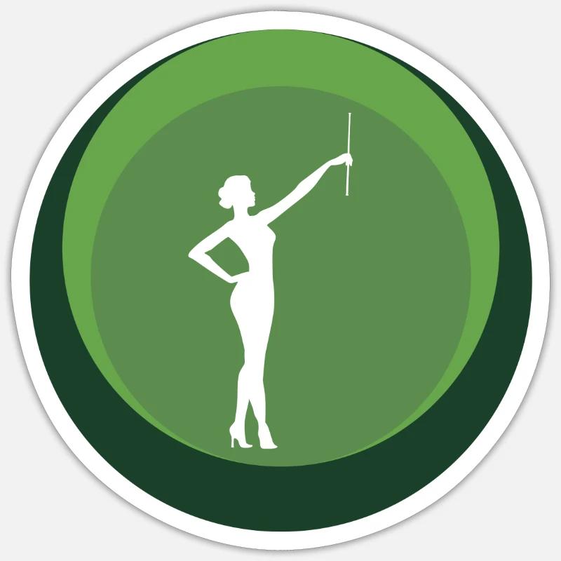 Twirling Baton Twirling Rod Turning - Sticker size S (10 x 10 cm) - white matte