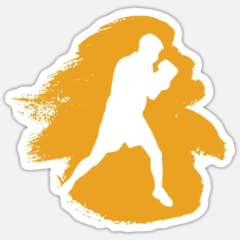 Jab d’uppercut de boxe - Sticker taille S (10 x 10 cm) - blanc mat