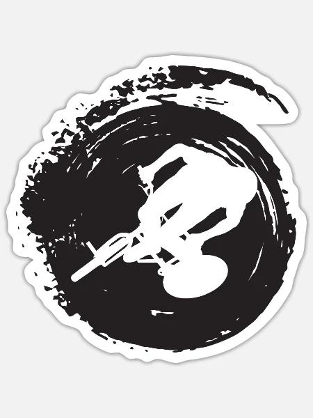 Mountainbiking Mountainbike Mountainbiking - Sticker Größe S (10 x 10 cm) - Mattweiß