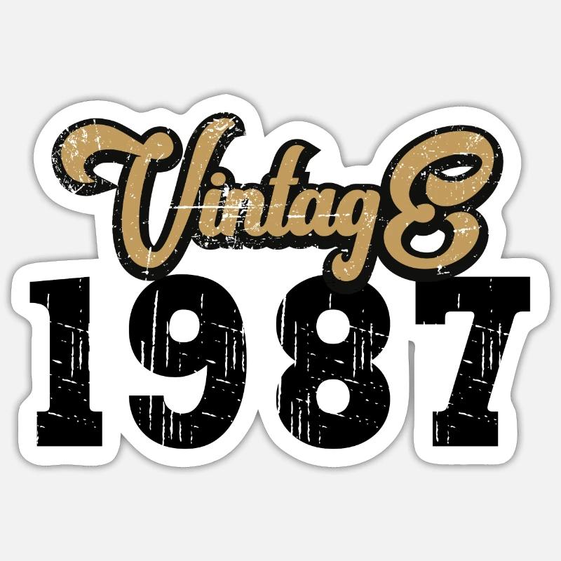Millésime 1987 - Sticker taille S (10 x 10 cm) - blanc mat