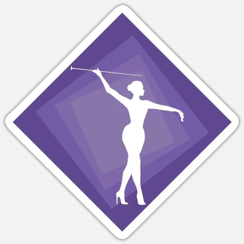 Baton Twirling Dancing Twirling - Sticker size S (10 x 10 cm) - white matte