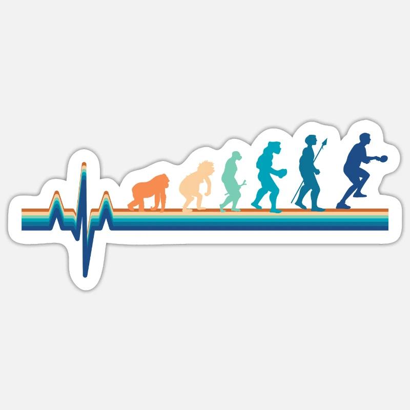 Évolution battement de cœur ping-pong - Sticker taille S (10 x 10 cm) - blanc mat