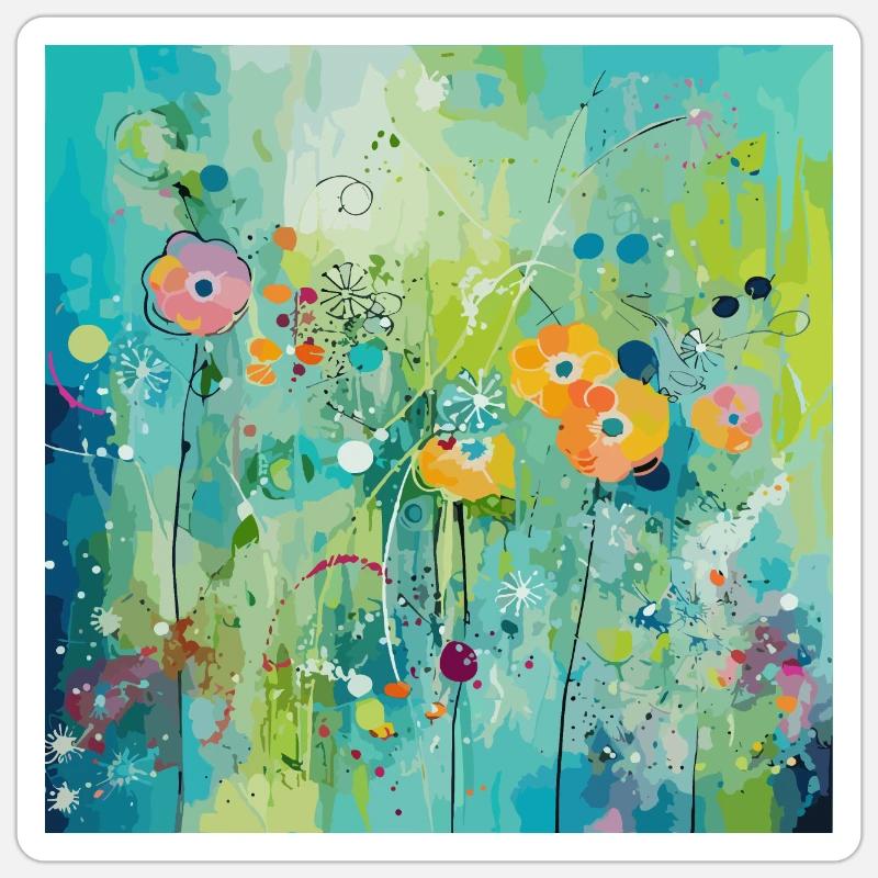Bonheur de la fleur - Sticker taille S (10 x 10 cm) - blanc mat