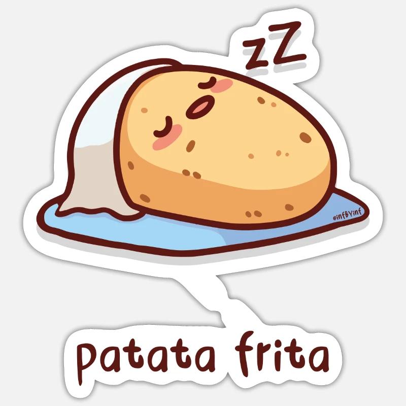 frite - Sticker taille S (10 x 10 cm) - blanc mat