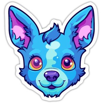 Blue Heeler Dog Breed Cartoon Kawaii Illustration - Sticker size S (10 x 10 cm) - white matte - Front