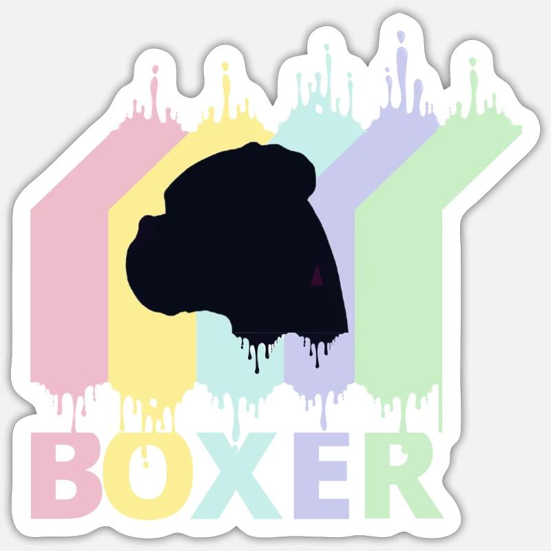 Boxer Pastel Gradient Drop 1 Sticker taille S (10 x 10 cm)