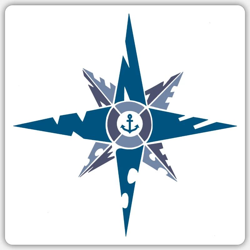 compass - Sticker size S (10 x 10 cm) - white matte
