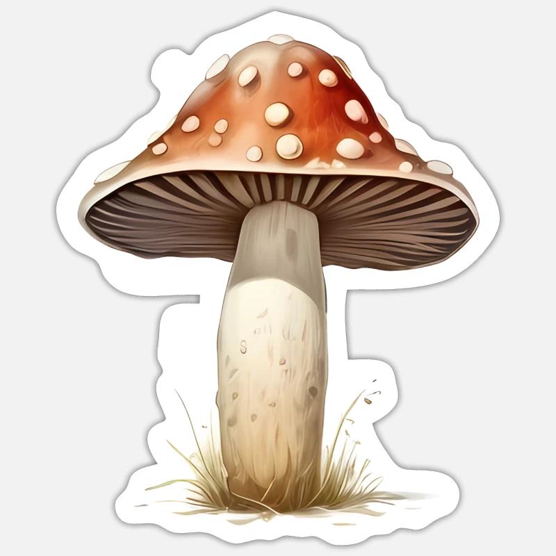 Toadstool Mushroom Mushroom Picker Sticker taille S (10 x 10 cm)