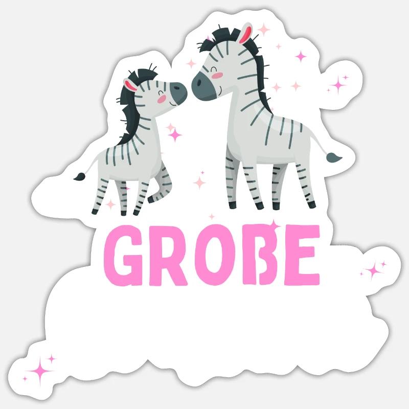 Ich werde große Cousine 2024 Zebra Loading Süß Sticker Größe S (10 x 10 cm)