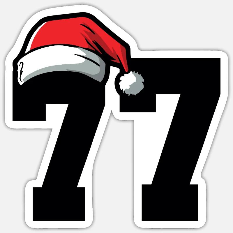 77 Numéro Noël - Sticker taille S (10 x 10 cm) - blanc mat