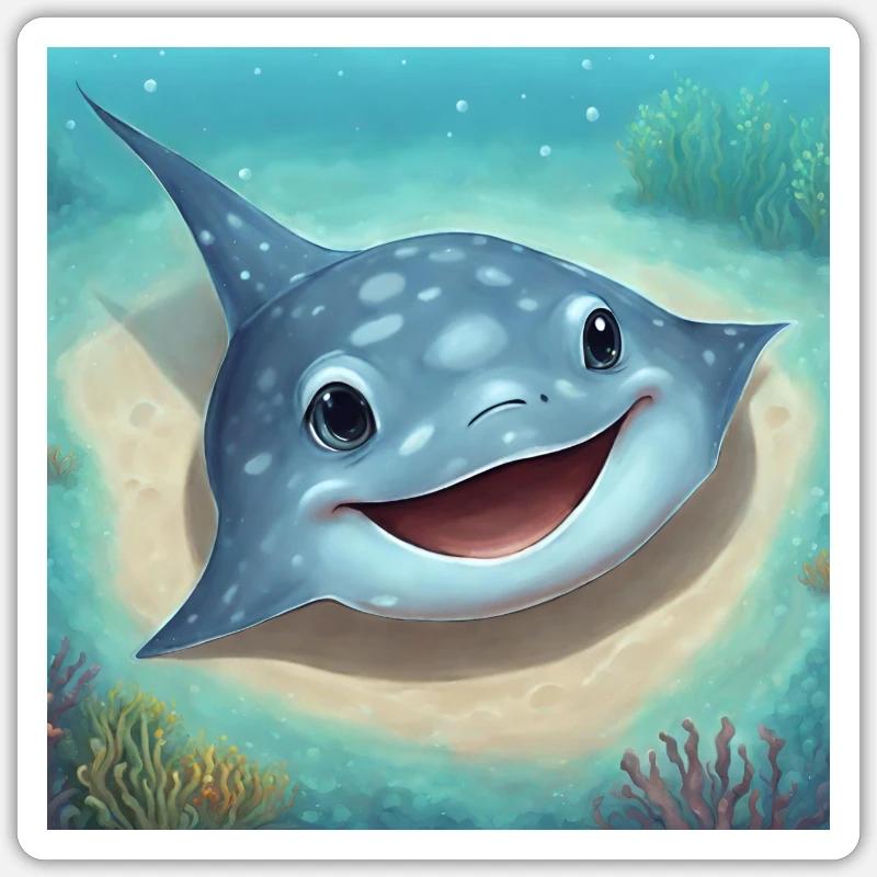 Rochen Sticker Größe S (10 x 10 cm)