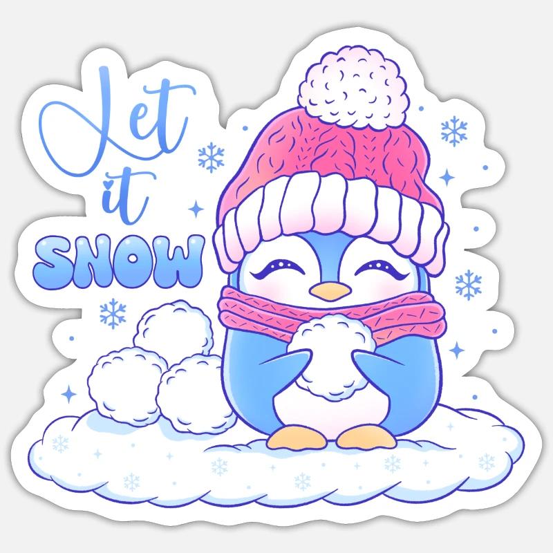 Let It Snow - Sticker size S (10 x 10 cm) - white matte
