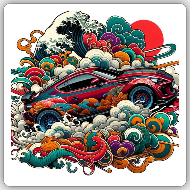 GT86 Drift JDM Car - Sticker size S (10 x 10 cm) - white matte
