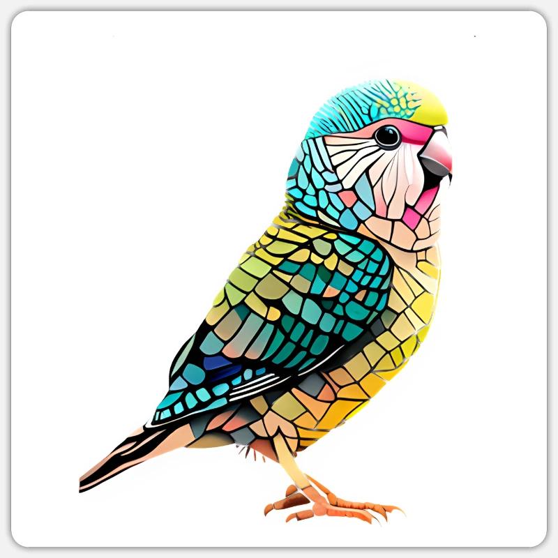 Perruche Oiseau Calopsitte Propriétaire d’oiseau - Sticker taille S (10 x 10 cm) - blanc mat