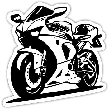 Sport Bike - Sticker size S (10 x 10 cm) - white matte - Front
