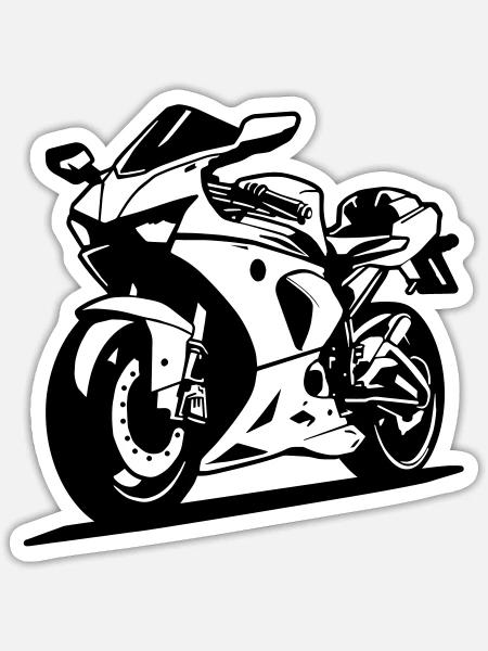Bici sportiva - Sticker formato S (10 x 10 cm) - bianco opaco