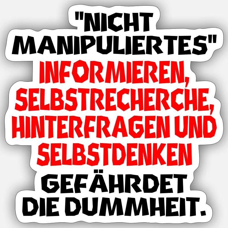 Nicht Manipuliertes - Sticker Größe S (10 x 10 cm) - Mattweiß