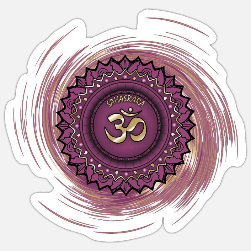 Sahasrara Septième Chakra - Sticker taille S (10 x 10 cm) - blanc mat