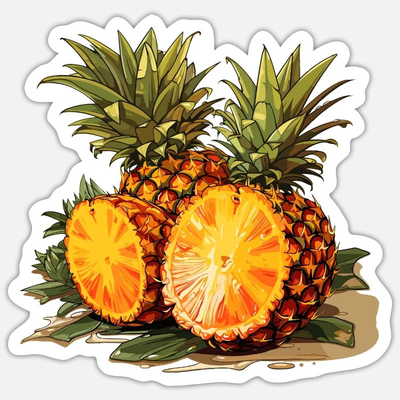 Pineapple - illustration - Sticker size S (10 x 10 cm) - white matte