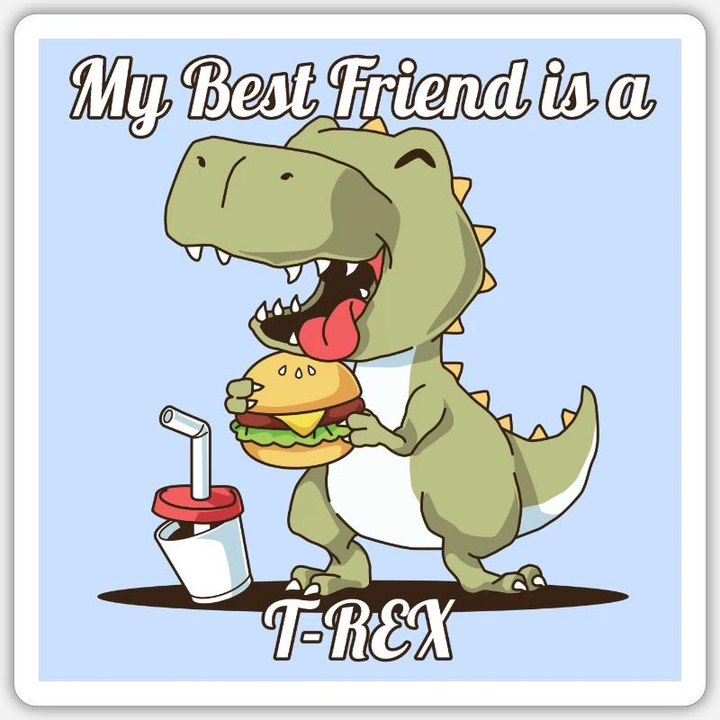 T-rex Burger Sticker taille S (10 x 10 cm)