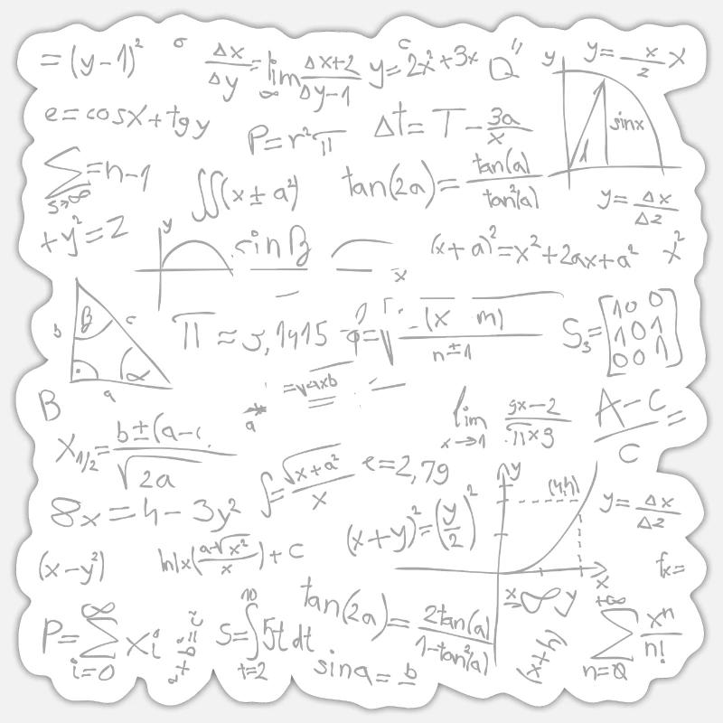 Mathematik Nerd Geek Leidenschaft Intelligenz Logik - Sticker Größe S (10 x 10 cm) - Mattweiß
