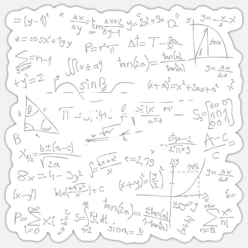 Mathematics Nerd Geek Passion Intelligence Logic Sticker size S (10 x 10 cm)