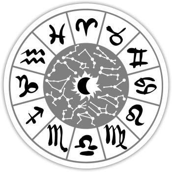 Zodiac Circle - Sticker size S (10 x 10 cm) - white matte - Front