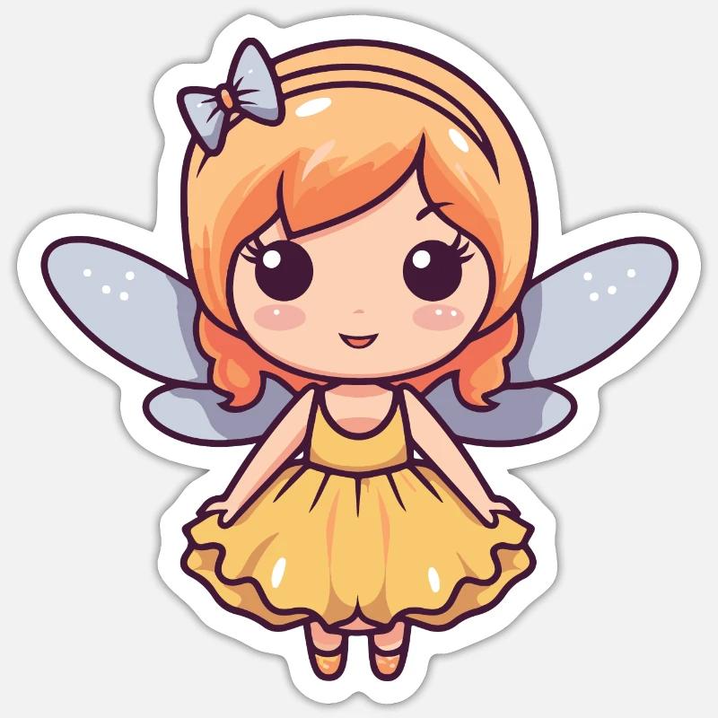 Fée Mignon Bébé Conte de fées - Sticker taille S (10 x 10 cm) - blanc mat