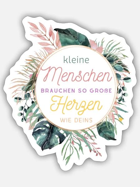 Kleine Menschen brauchen...Personalisierbar - Sticker Größe S (10 x 10 cm) - Mattweiß