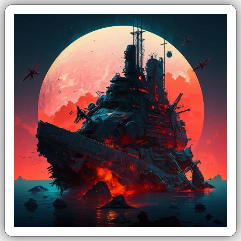 Cuirassé Sticker taille S (10 x 10 cm)