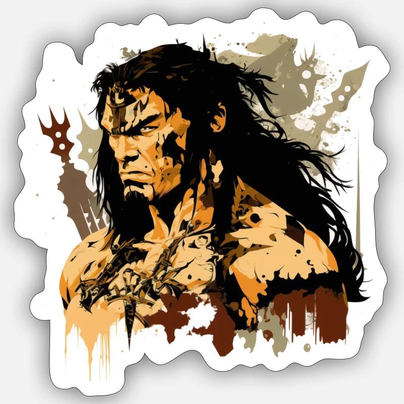 Conan le barbare - Sticker taille S (10 x 10 cm) - blanc mat