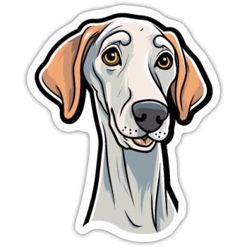 Sloughi Hunderasse Cartoon Kawaii Illustration - Sticker Größe S (10 x 10 cm) - Mattweiß - Vorne