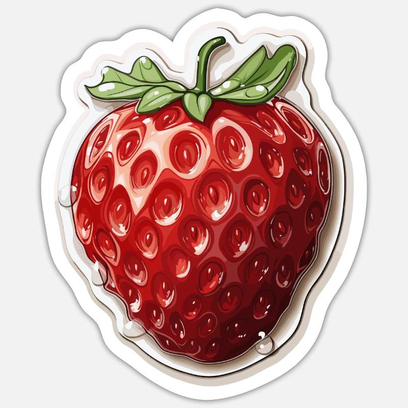 Erdbeere - Illustration Sticker Größe S (10 x 10 cm)
