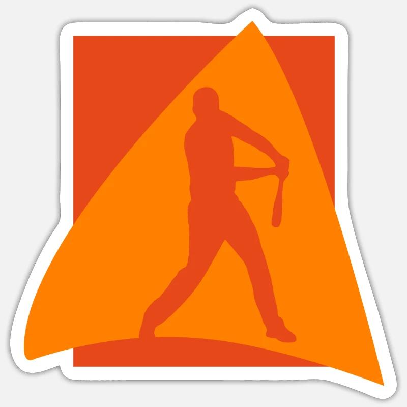 Baseballer Baserunner - Sticker Größe S (10 x 10 cm) - Mattweiß