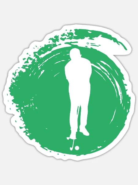 Driver Golfspieler - Sticker Größe S (10 x 10 cm) - Mattweiß