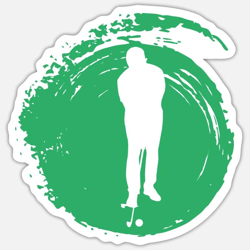 Driver Golfspieler - Sticker Größe S (10 x 10 cm) - Mattweiß