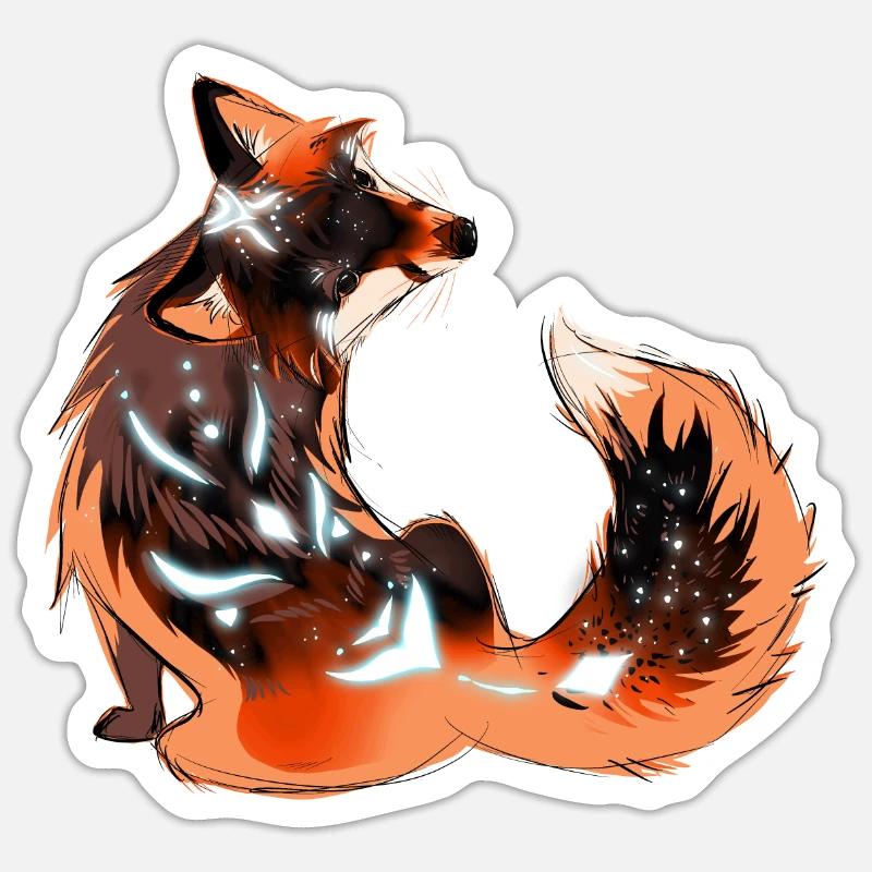 mystical fox - Sticker size S (10 x 10 cm) - white matte