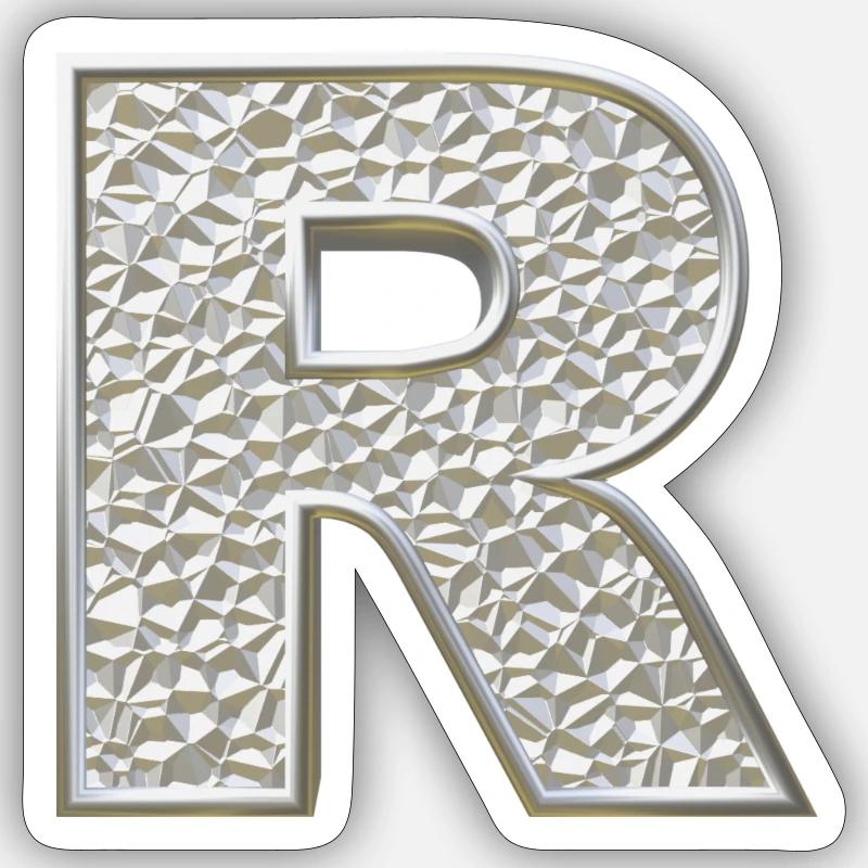 R, lettre, lettre R, initiale, initiale R, monogramme, Sticker taille S (10 x 10 cm)
