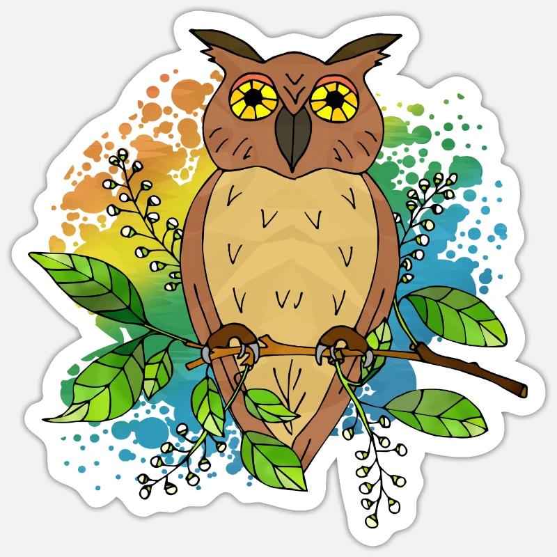 Oiseau - Sticker taille S (10 x 10 cm) - blanc mat