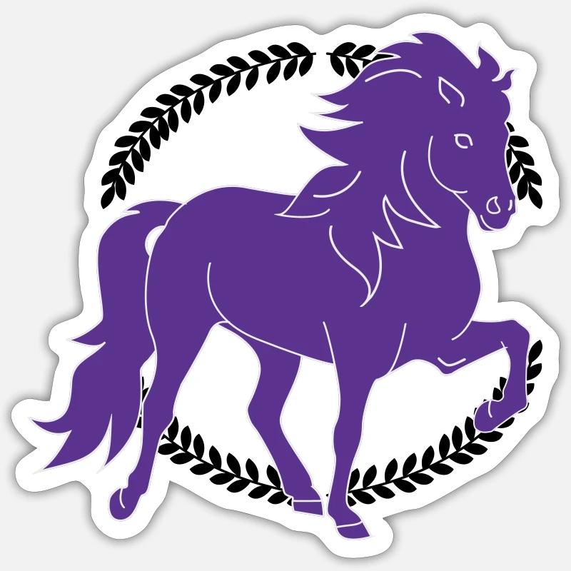 Cheval islandais Tölter - Sticker taille S (10 x 10 cm) - blanc mat