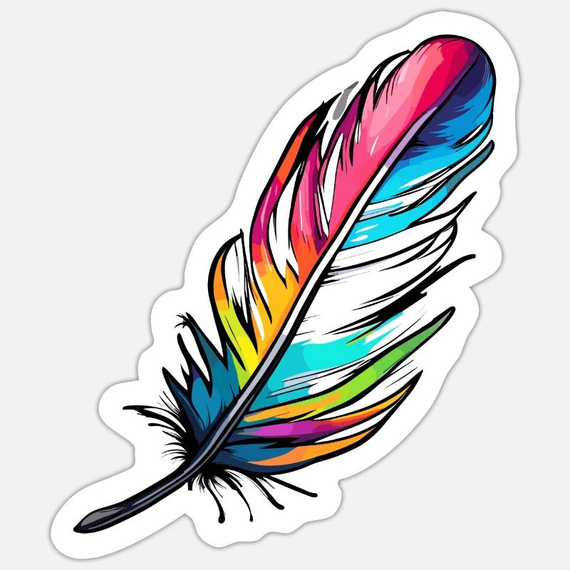 Feather/writing quill/bird feather/down feather Sticker size S (10 x 10 cm)