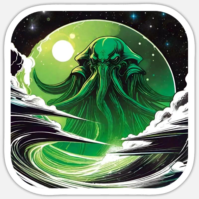 Monstre immortel de Cthulhu dans l’espace Sticker taille S (10 x 10 cm)