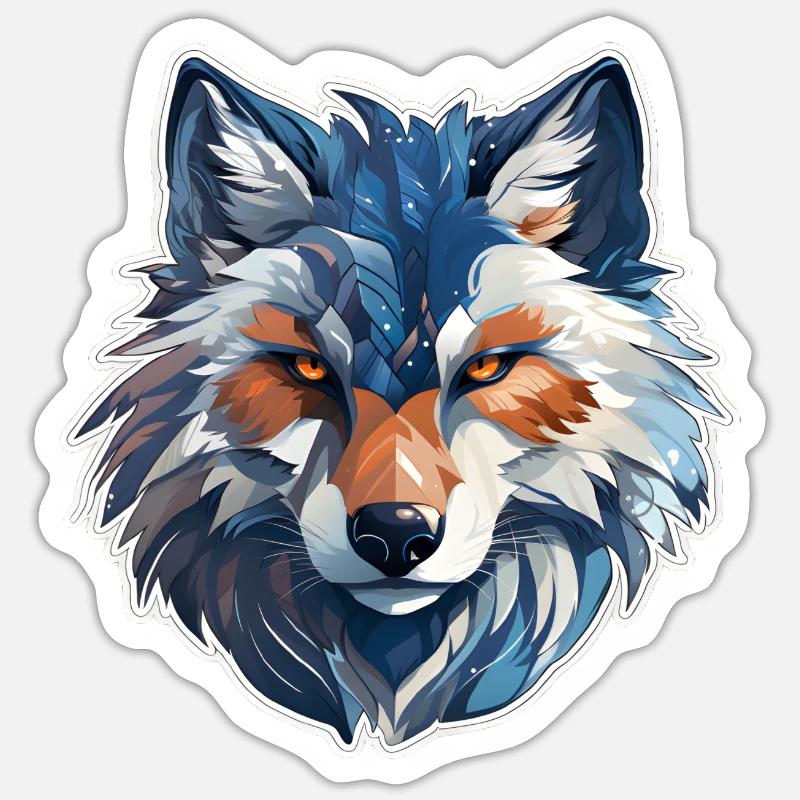 Wolf - Sticker size S (10 x 10 cm) - white matte